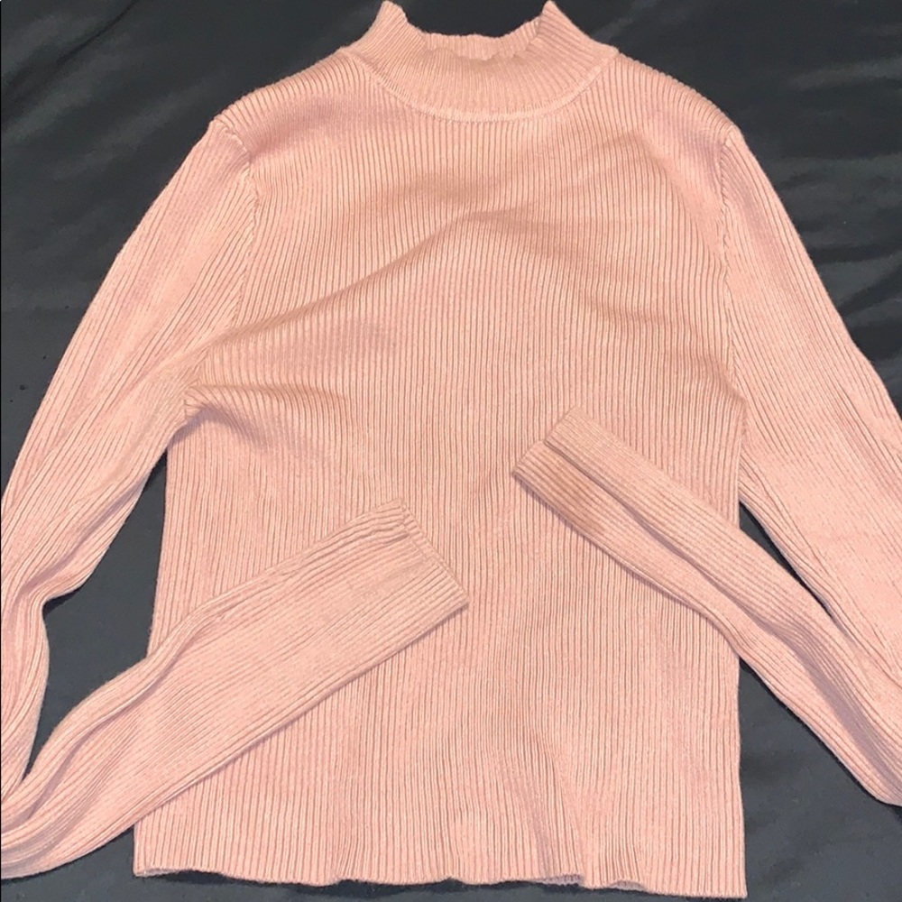 Salmon pink turtle neck